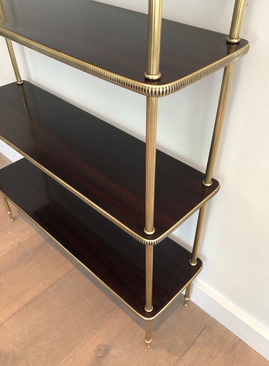 Neoclassical Style Mahogany And Brass Shelves Unit In The Style Of Maison Jansen-photo-3