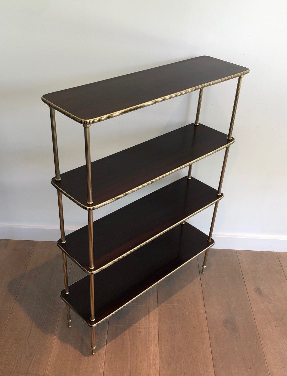 Neoclassical Style Mahogany And Brass Shelves Unit In The Style Of Maison Jansen-photo-6