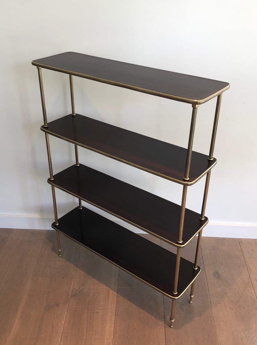 Neoclassical Style Mahogany And Brass Shelves Unit In The Style Of Maison Jansen-photo-8