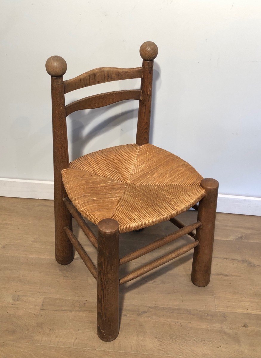 Set Of 4 Brutalist Chairs By French Designer Charles Dudouyt. Circa 1950-photo-3