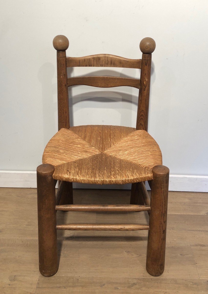 Set Of 4 Brutalist Chairs By French Designer Charles Dudouyt. Circa 1950-photo-8