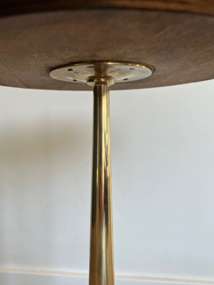 Neoclassical Style Brass Gueridon With Marble Top. French Work Attributed To Maison Jansen. -photo-6