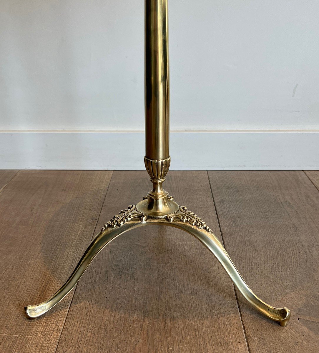 Neoclassical Style Brass Gueridon With Marble Top. French Work Attributed To Maison Jansen. -photo-7