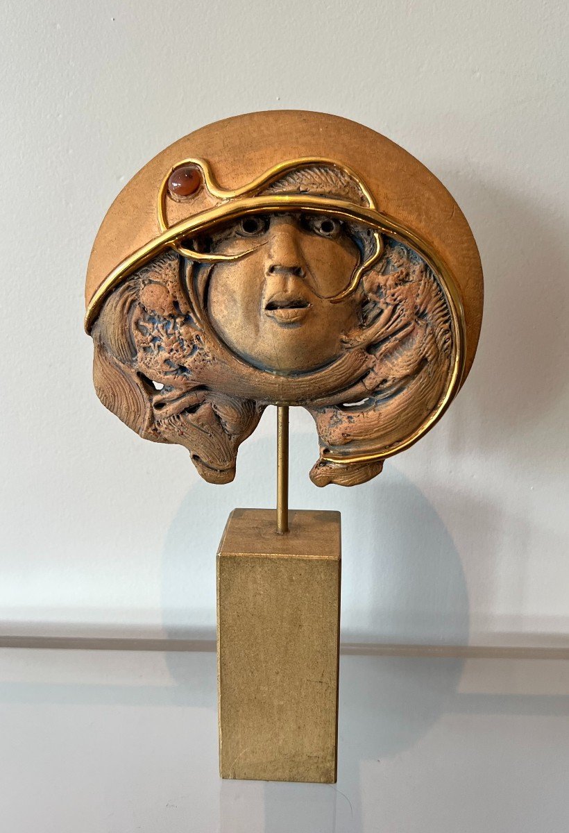 Terracotta Sculpture. Belgian Work Signed In Hollow Jvc And Bearing A Jean-claude Vanhaecke -photo-6