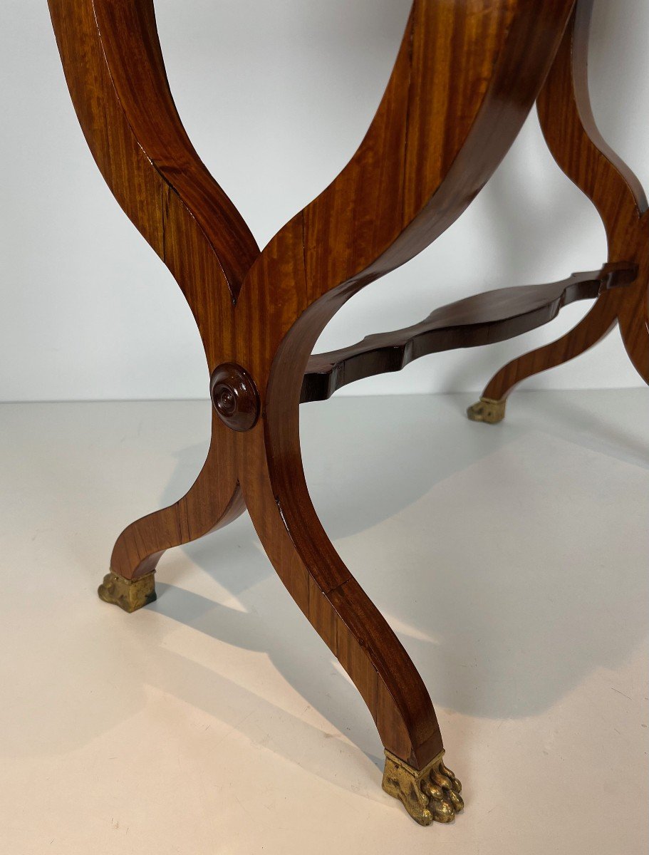 Mahogany Planter With Amaranth Inlay, "x" Base And Bronze Claw Feet From The Charles X Period-photo-3