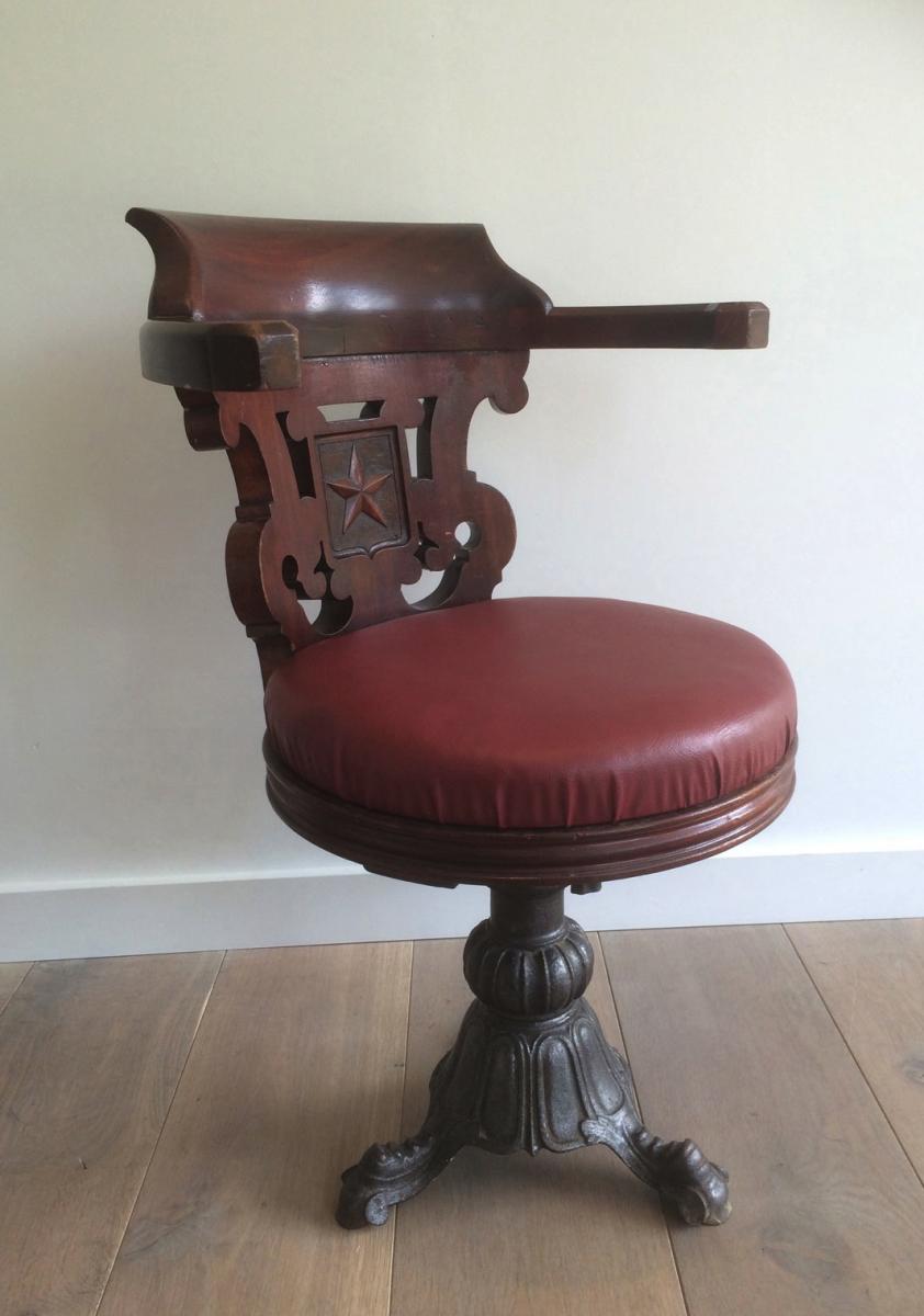 Exceptionnel Et Rare Ensemble De Quatre Fauteuils De Commanderie-photo-4