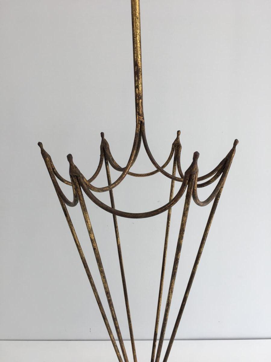 Umbrella Stand In Golden Wrought Iron. Around 1940-photo-1