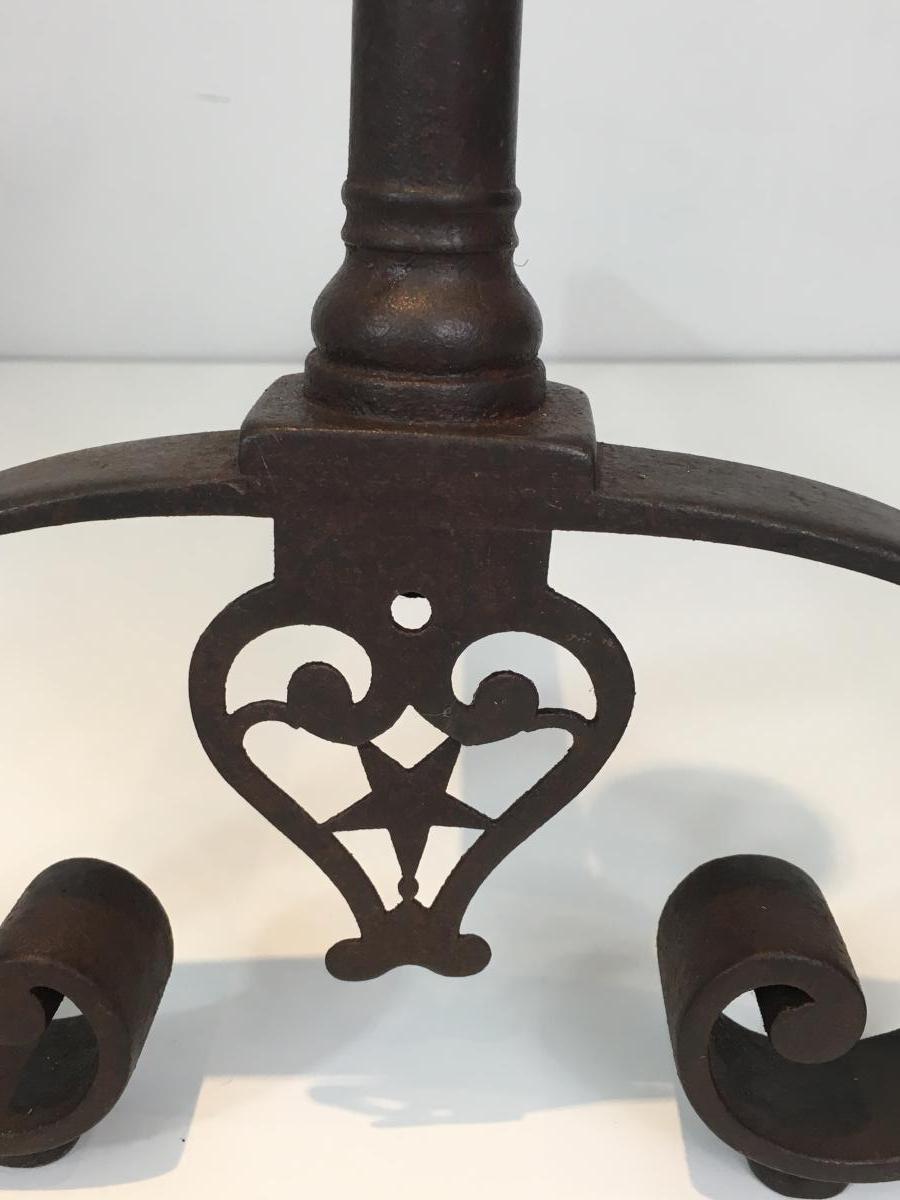 Pair Of Wrought Iron Andirons. French. 18th Century -photo-5