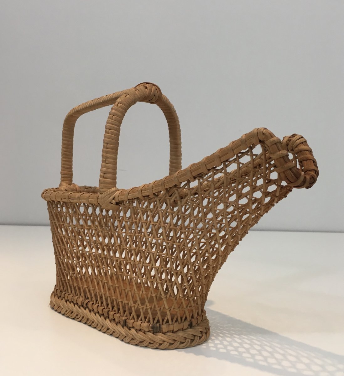 Rattan Bottle Holder. French. Circa 1970-photo-7