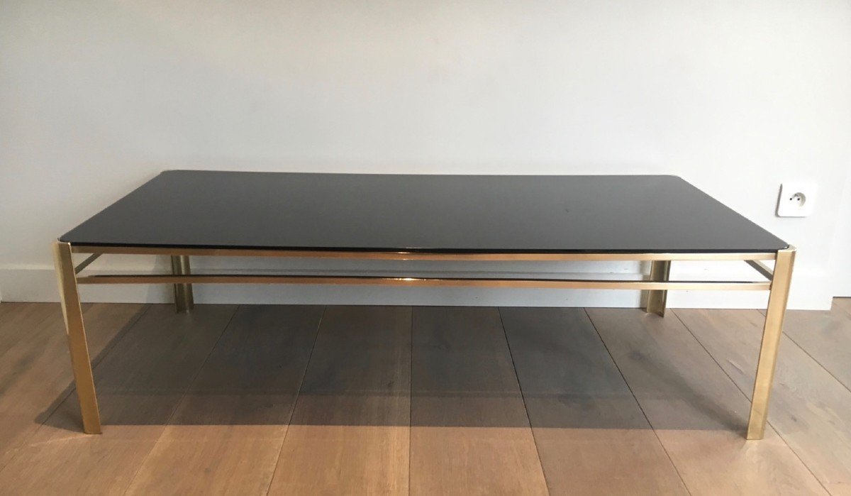 Attributed To Jacques Quinet. Bronze And Brass Coffee Table. Signed And Numbered. Circa 1970-photo-7