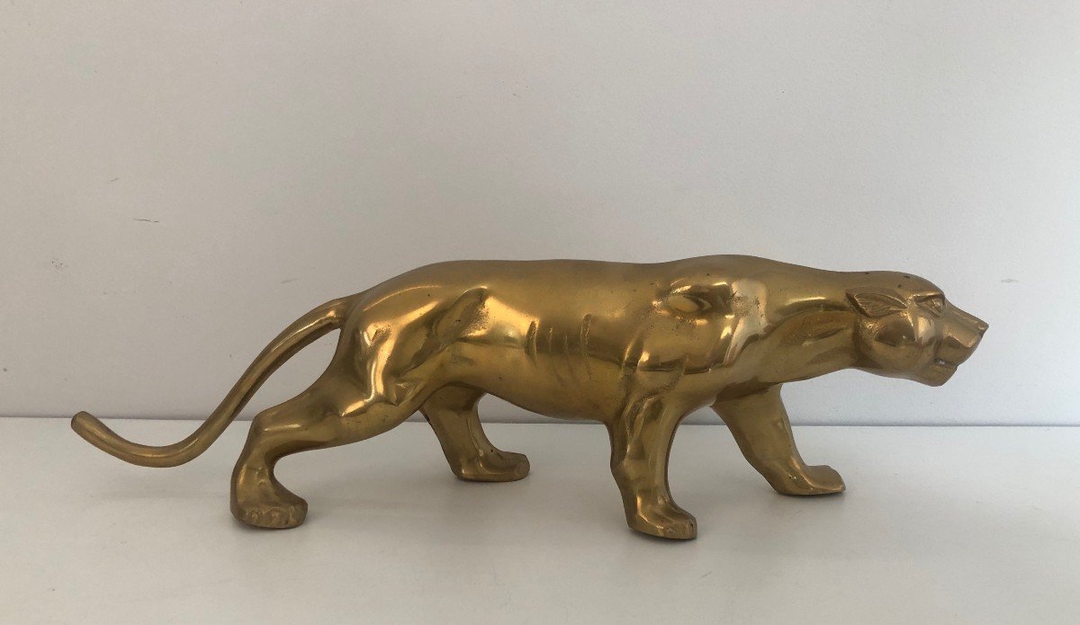 Brass Tiger Sculpture. French. Circa 1970