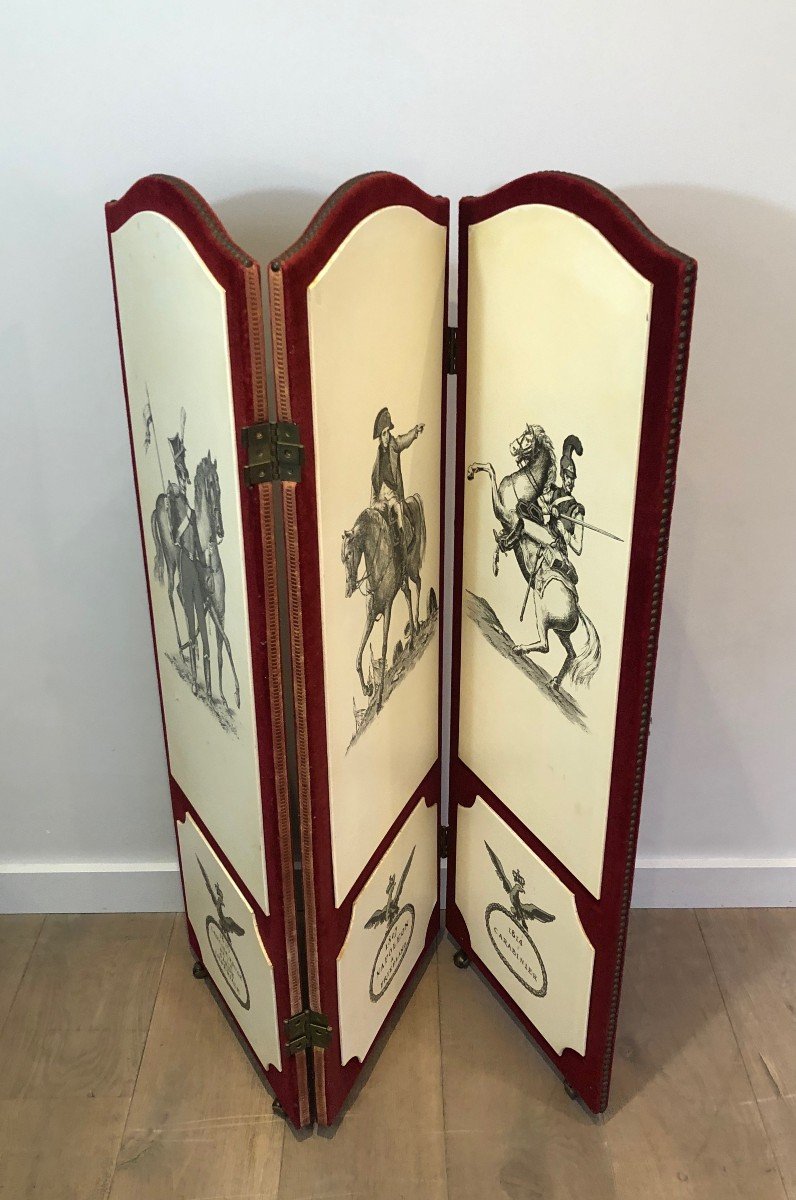 Decorative Napoleon Screen In The Style Of Pietro Fornasseti. French Work, Circa 1940-photo-8