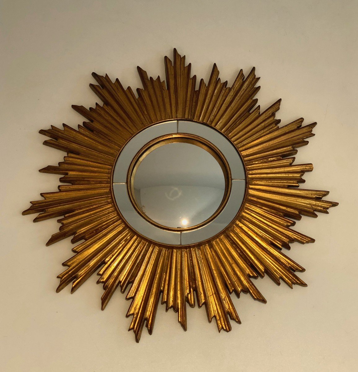 Gilt Resin Sunburst Mirror. French. Circa 1970-photo-4