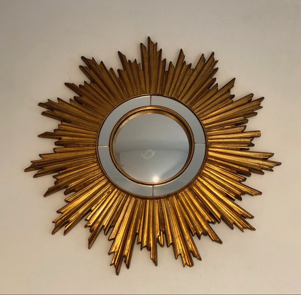 Gilt Resin Sunburst Mirror. French. Circa 1970-photo-8