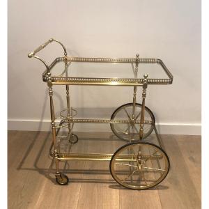 Neoclassical Style Brass Drinks Trolley With Removable Trays. French Work In The Style 