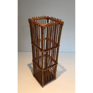 Rattan Umbrella Stand. French Work. Circa 1970