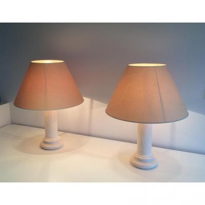 Pair Of Ceramic Lamps. Circa 1970