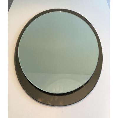 Attributed To Fontana Arte. Grand Mirror Oval. About 1970
