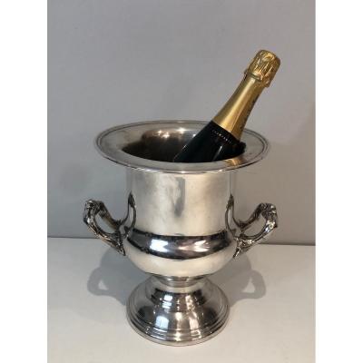 Silver Plated Champagne Bucket. French. Circa 1900