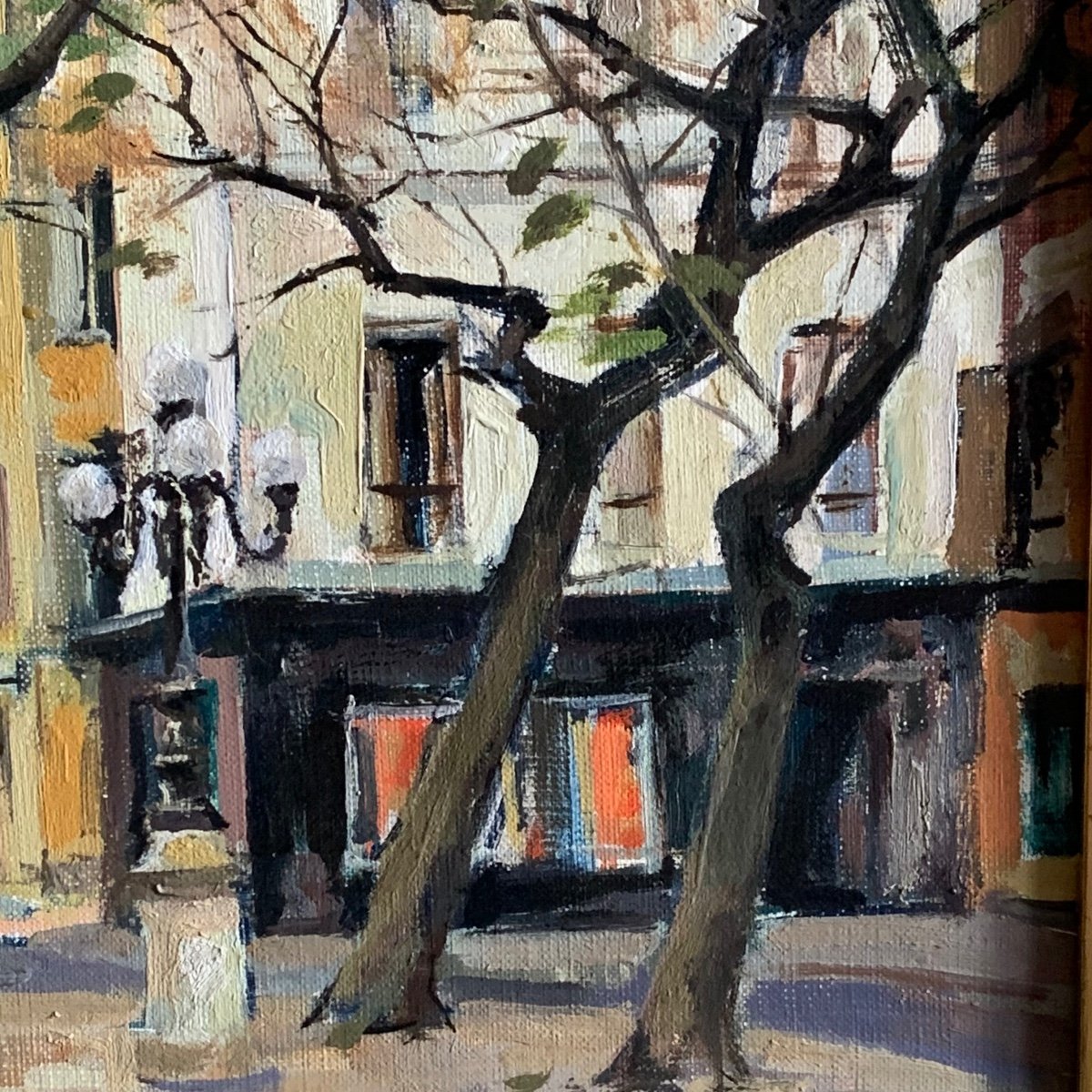 Furstenberg Square. The Most Romantic Place In Paris  Oil On Canvas 20th Century-photo-4