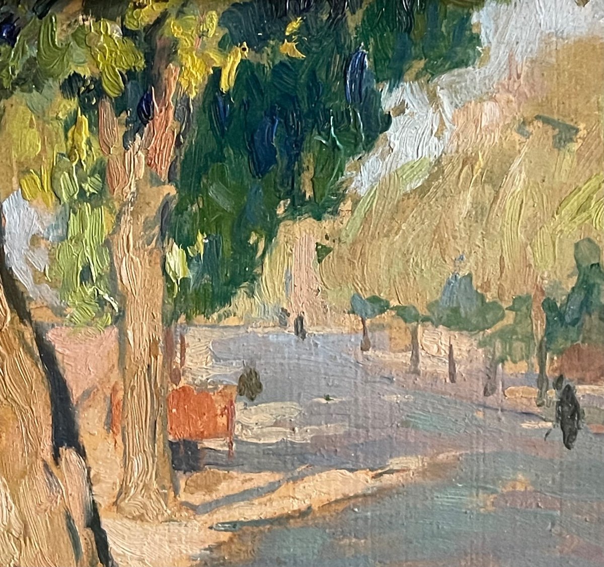 The Mirabeau Bridge In Paris Oil On Cardboard Signed Gaston Knecht-photo-4