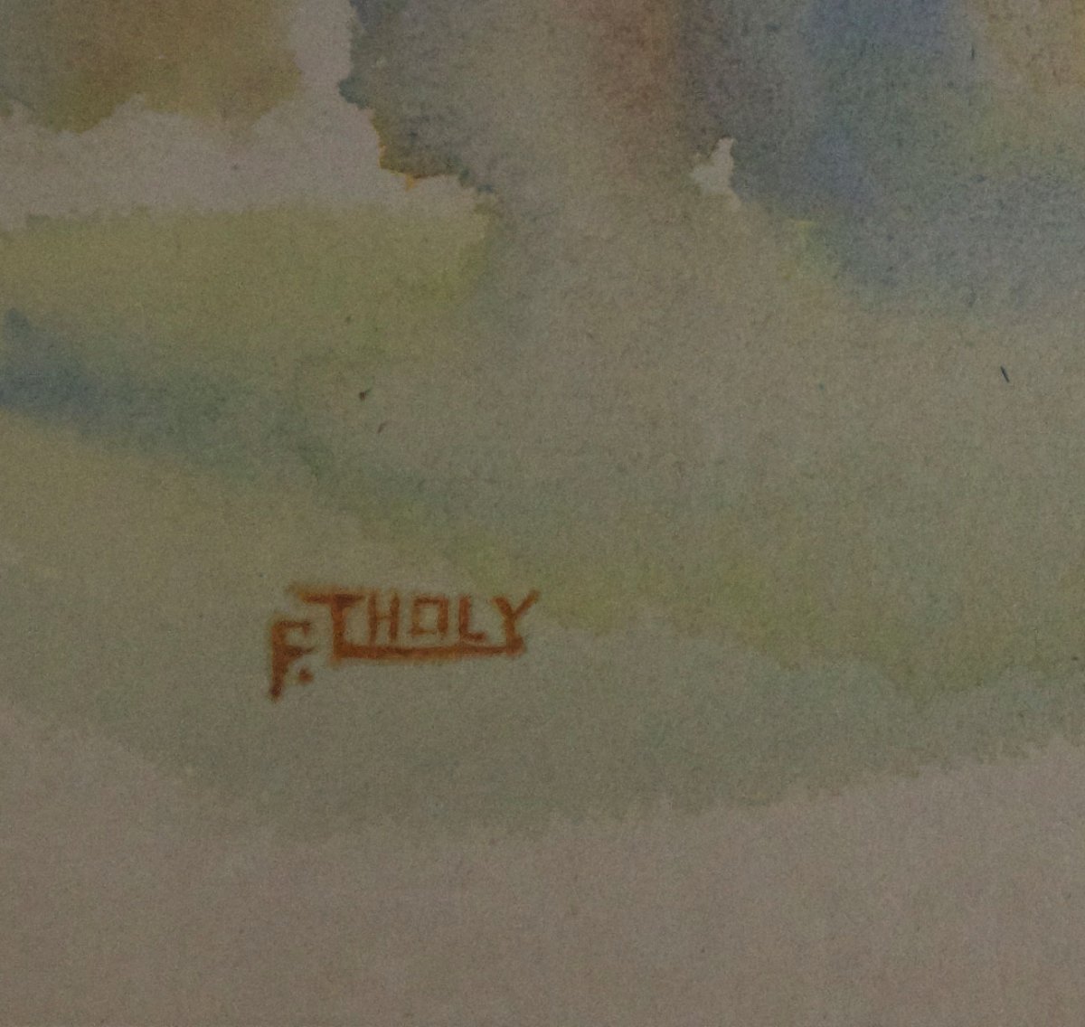 Trois Femmes Aquarelle Signée Ferdinand Tholy  XXèm Siècle-photo-3