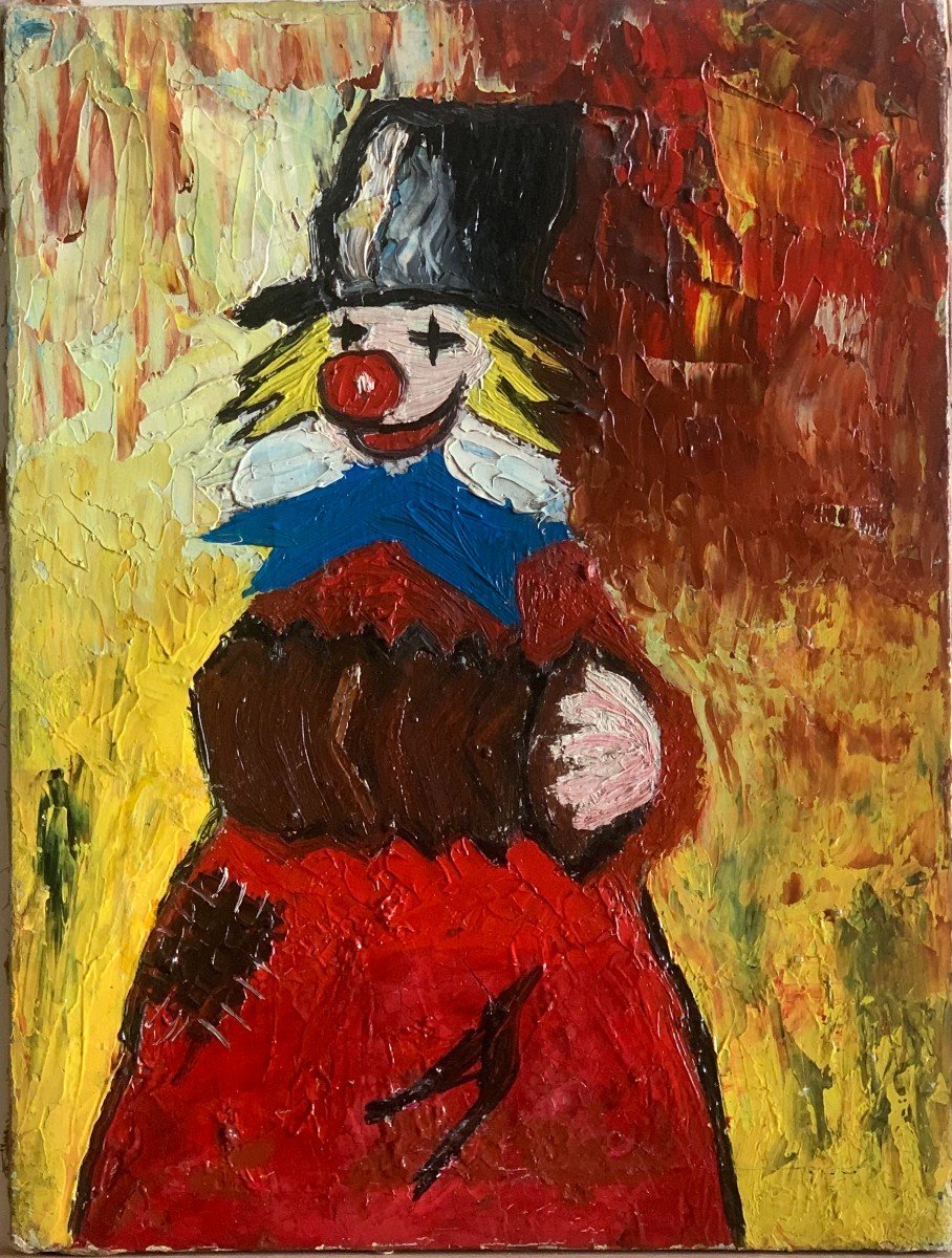 Auguste Or The Awkward Clown Oil On Canvas Circa 1940