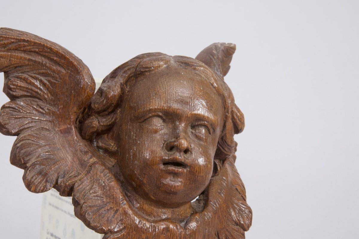 18th Century Oak Angel Head-photo-2