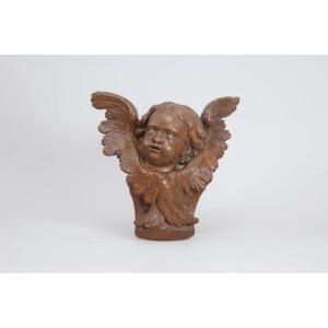 18th Century Oak Angel Head