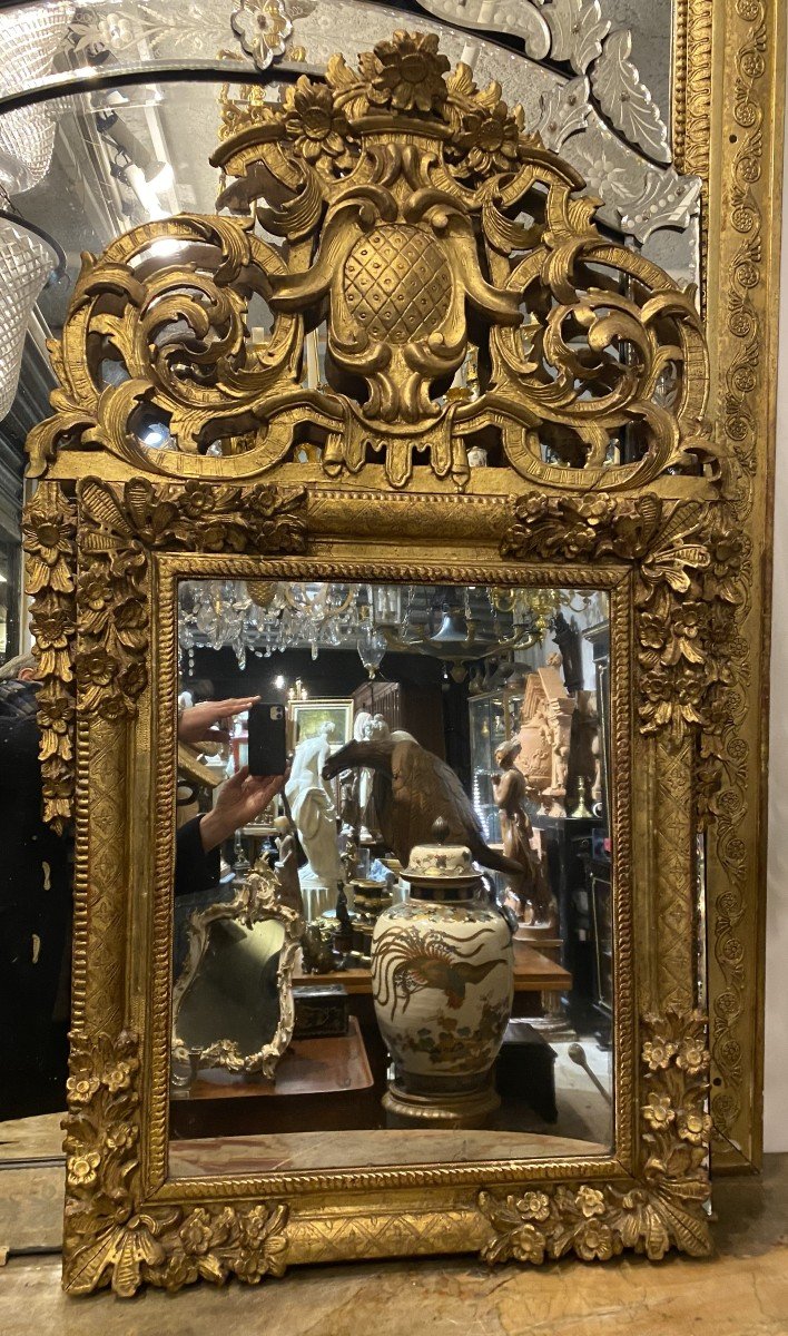 Regency Period Gilt Wood Pediment Mirror