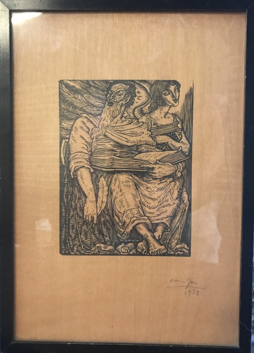 Etching, Holy Character Signed Louis Jou