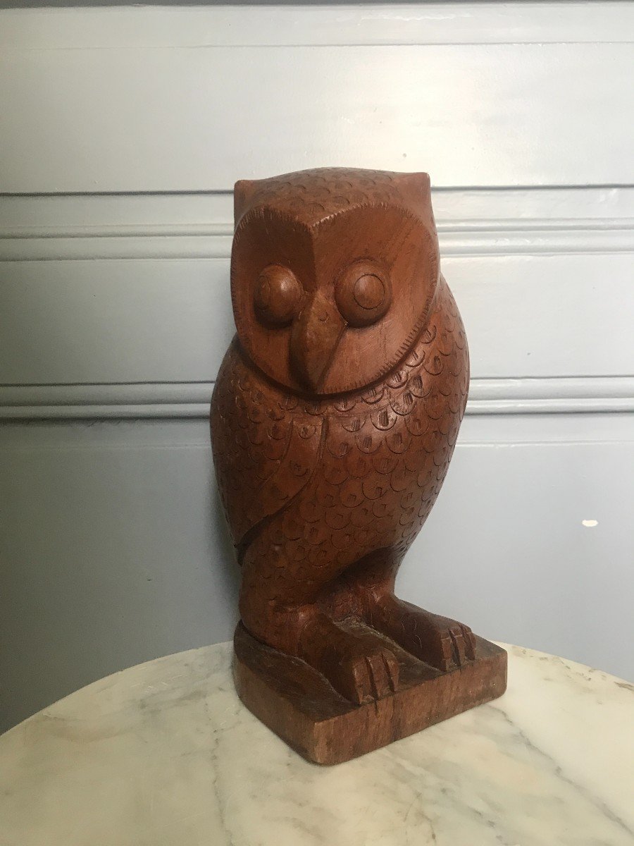 Mahogany Sculpture The Owl Around 1960