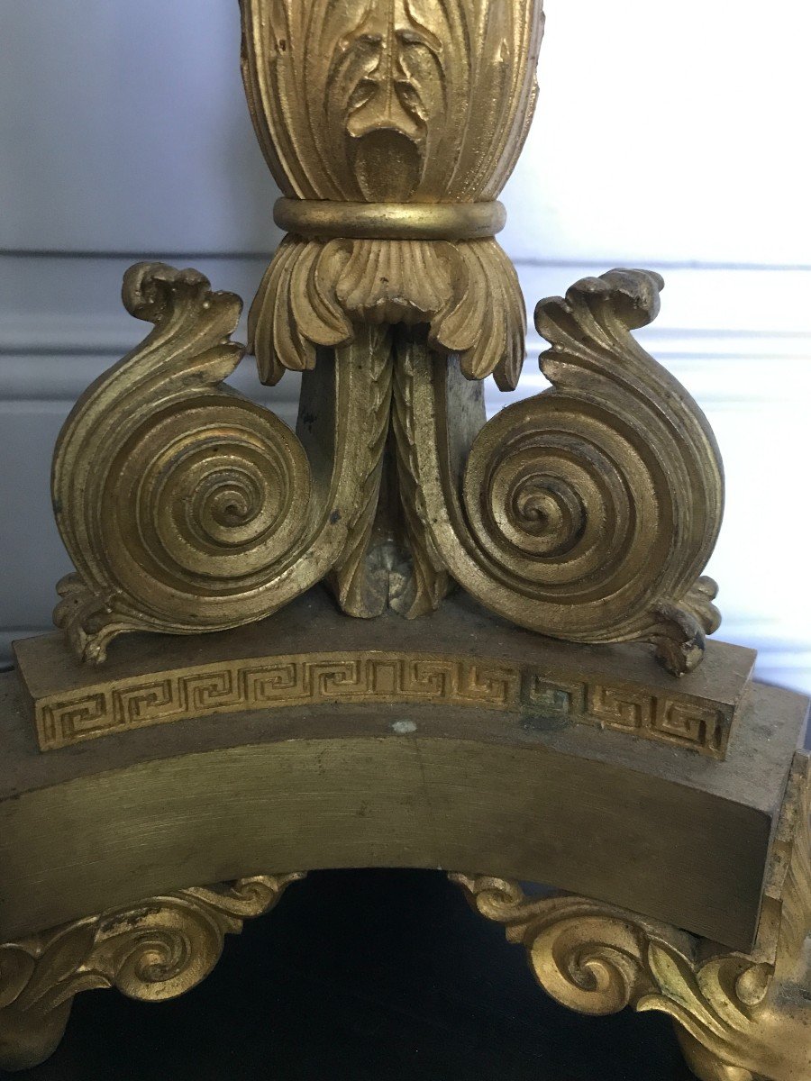 Large Candelabra In Gilt Bronze From The Restoration Period Mounted As A Lamp-photo-1