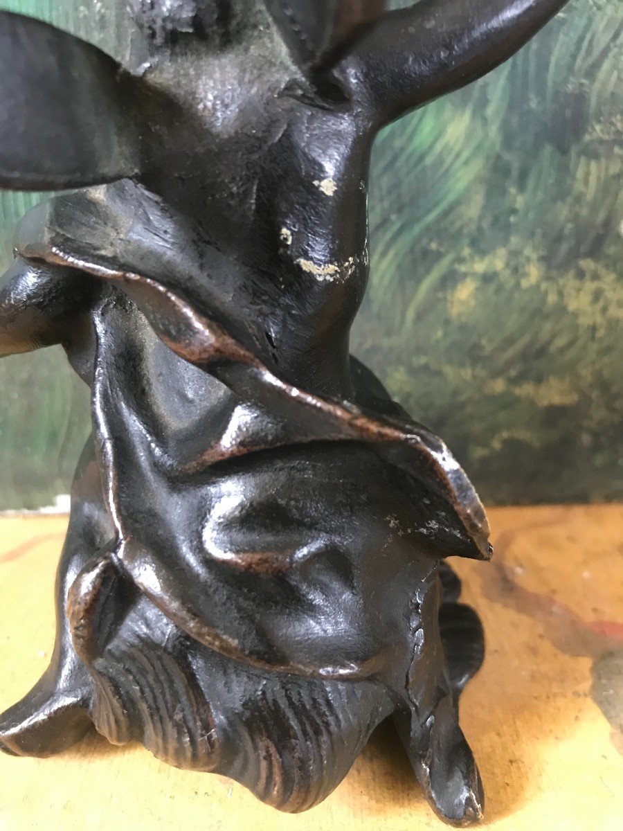 Bronze à Patine Brune Représentant Cupidon XVIIIème Siècle-photo-2