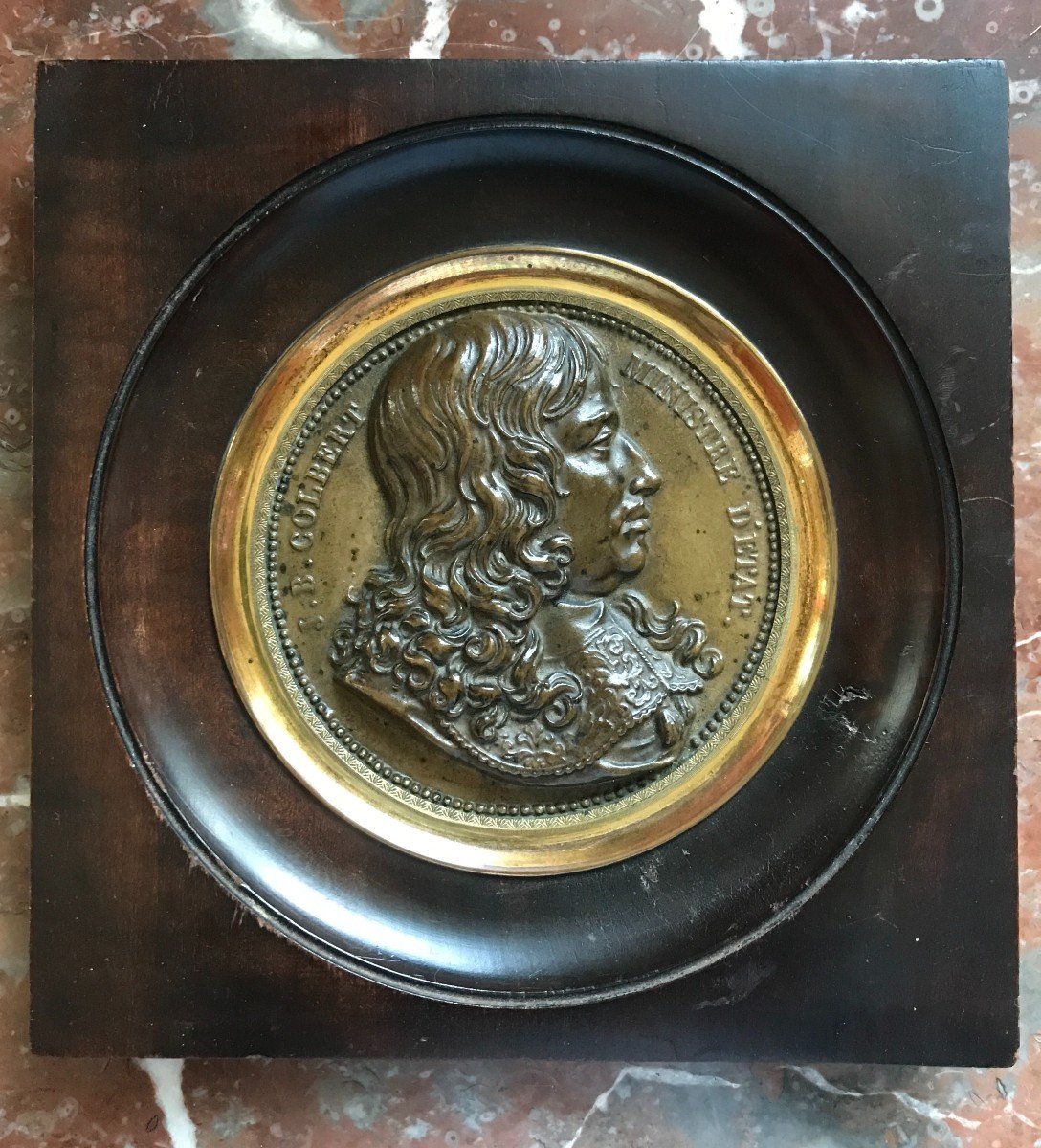 Patinated Bronze Medallion Depicting Colbert 