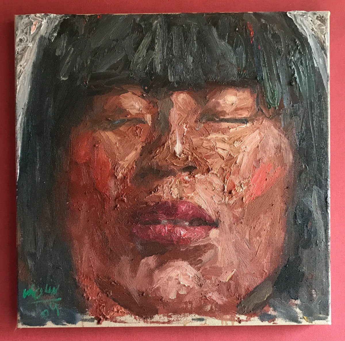 Yi Weilin Portrait Of A Chinese Woman Oil On Canvas 