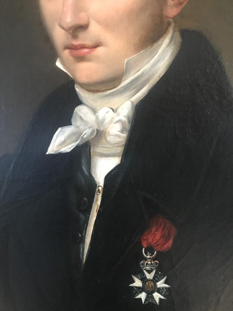 Painting Portrait Of A Man In The Legion Of Honor Signed Antoine Guillaume Schmitz Dated 1828-photo-2