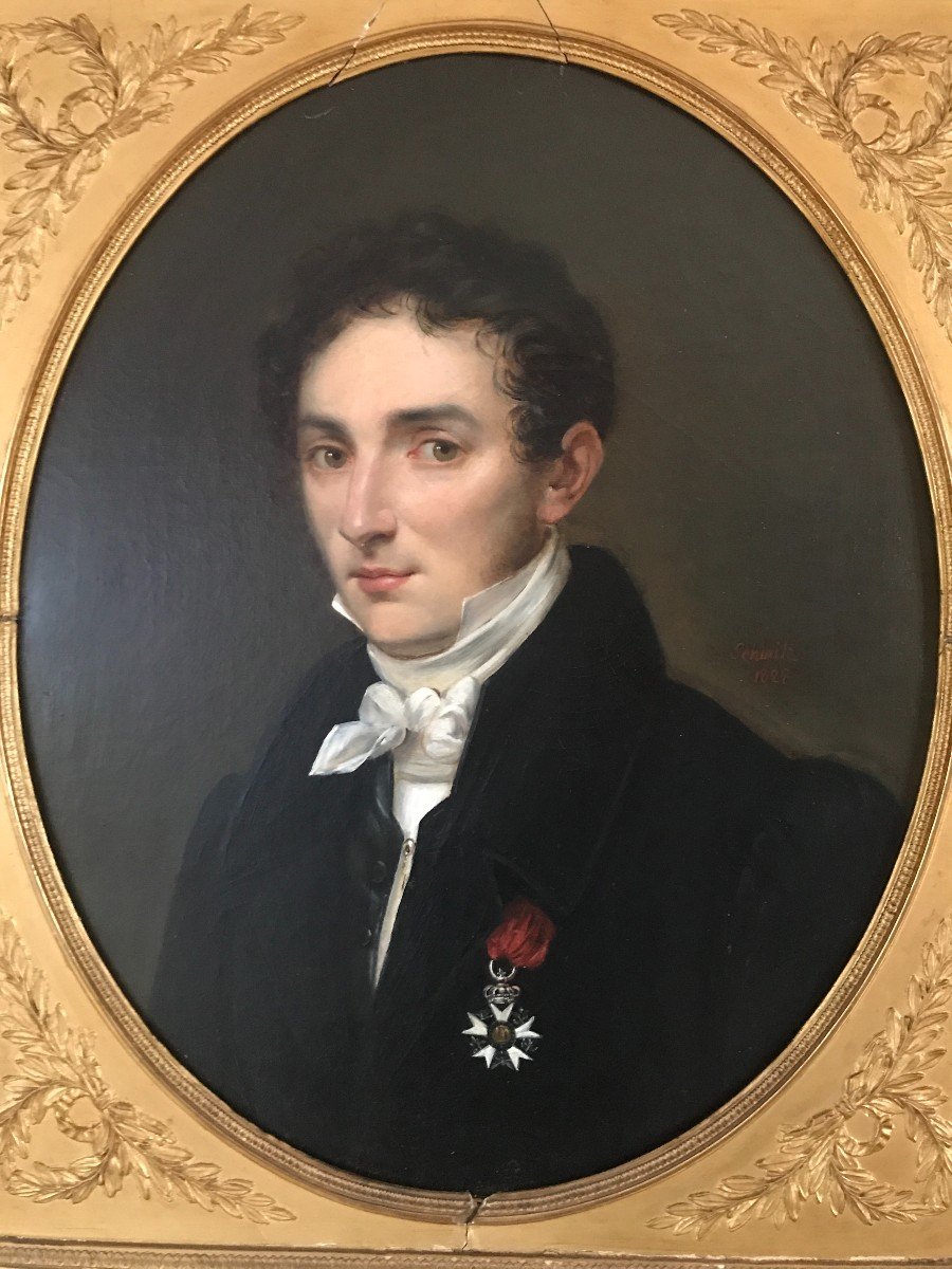 Painting Portrait Of A Man In The Legion Of Honor Signed Antoine Guillaume Schmitz Dated 1828-photo-2