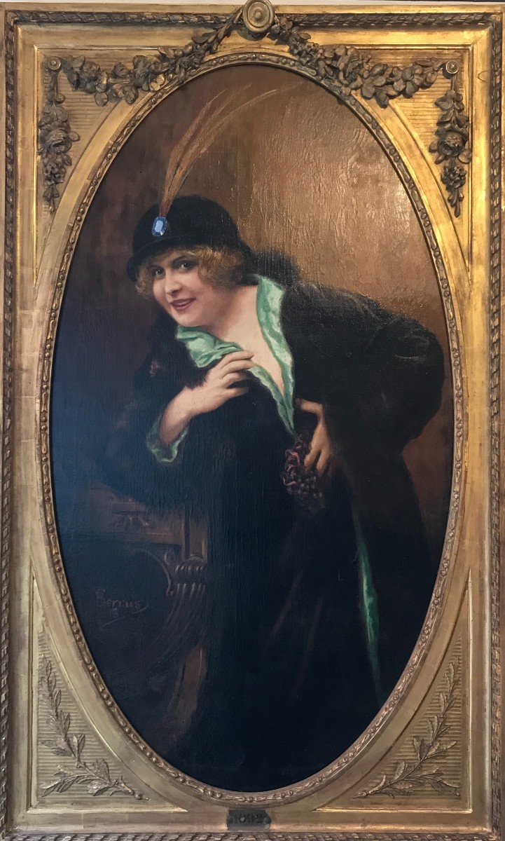 Portrait Of The Actress Marcelle Yrven Signed Serrus And Dated 1913