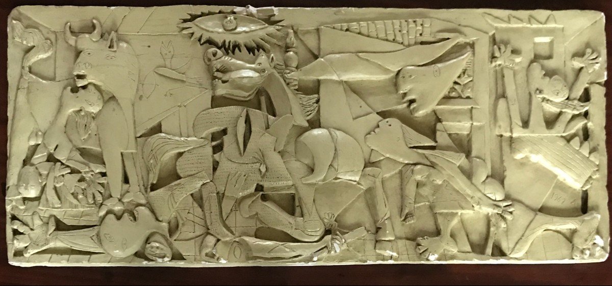 Plaster Bas Relief After Picasso Guernica