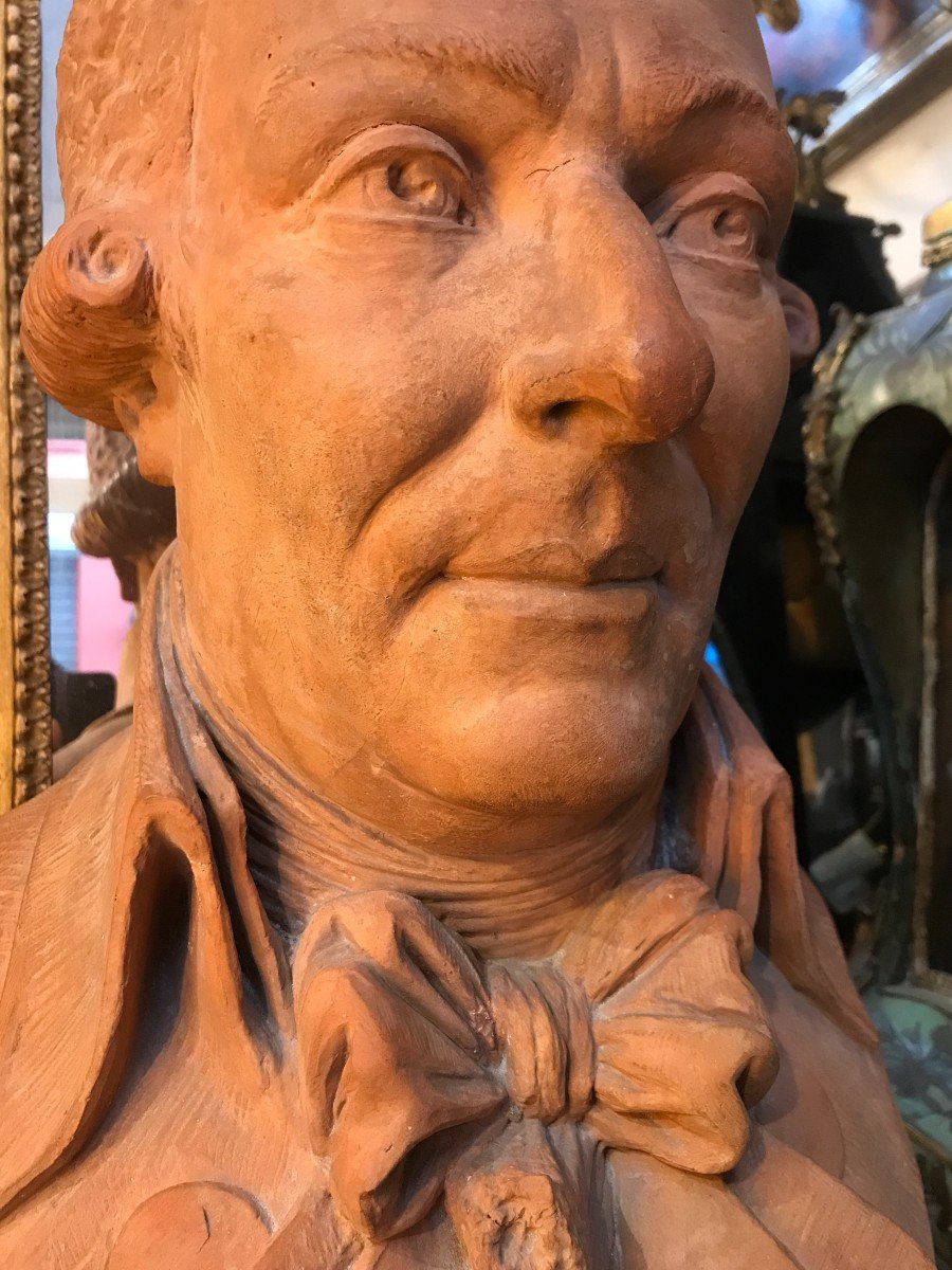 Terracotta Sculpture Bust Of A Man Late 18th Century-photo-3