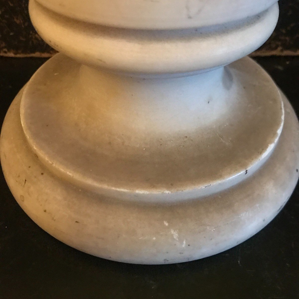 19th Century White Marble Base-photo-2