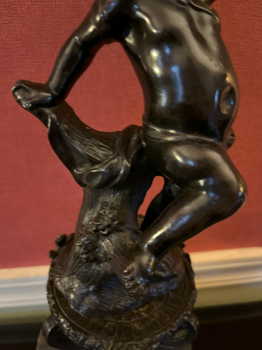 Pair Of Bronze Putti Representing Summer And Autumn 18th Century-photo-3