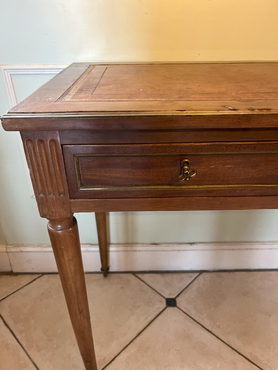 Table Bureau De Style Louis XVI En Placage d'Acajou-photo-4