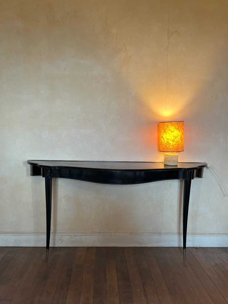 Black Lacquered Wood Console, 1950s