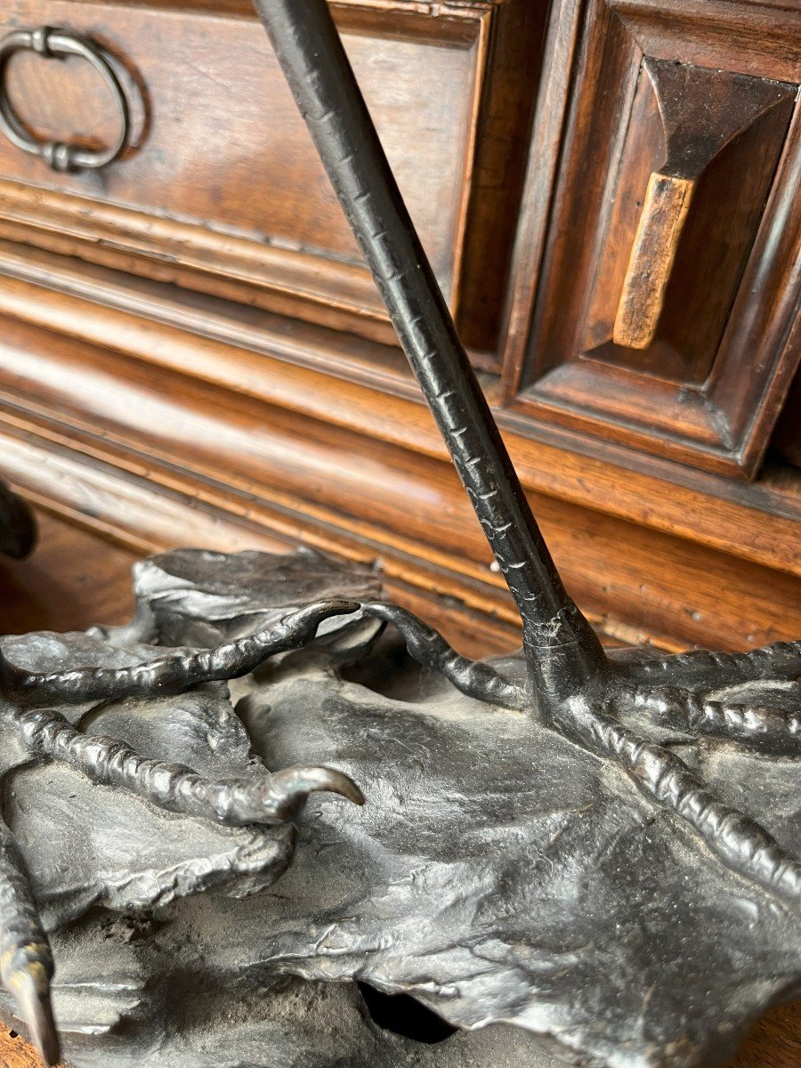 Bronze Incense Burner Representing A Crane, Japan, 19th Century-photo-3