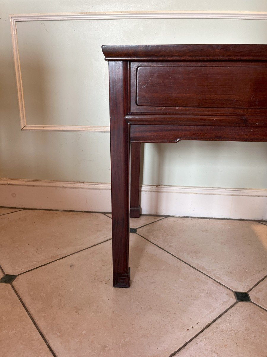 20th Century Chinese Hardwood End Table Or Side Table-photo-2