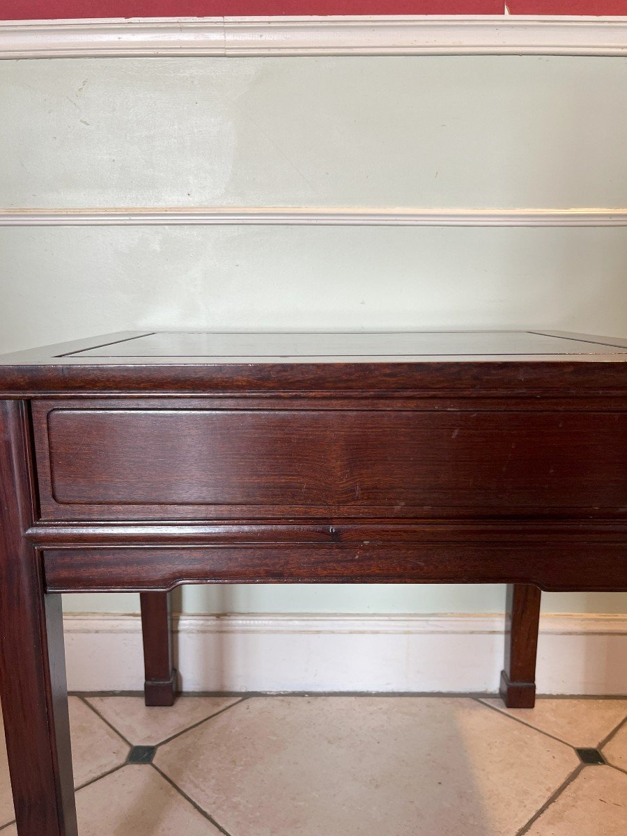 20th Century Chinese Hardwood End Table Or Side Table-photo-3