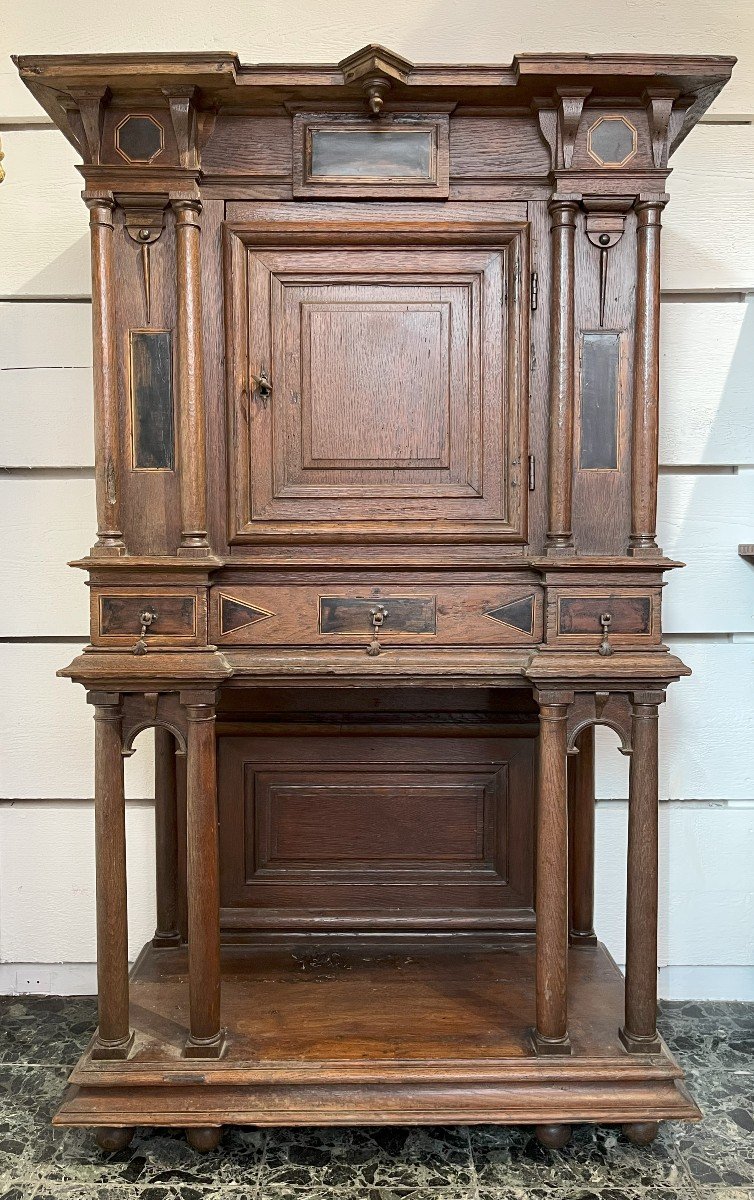 Oak Credenza From The North Of France Or The Netherlands, 17th Century