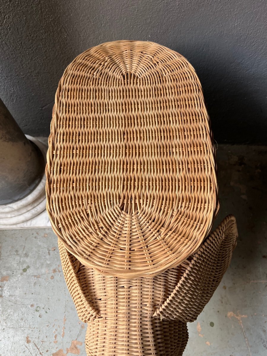 Pair Of 1970s Rattan Elephant Sofa Side Tables-photo-1